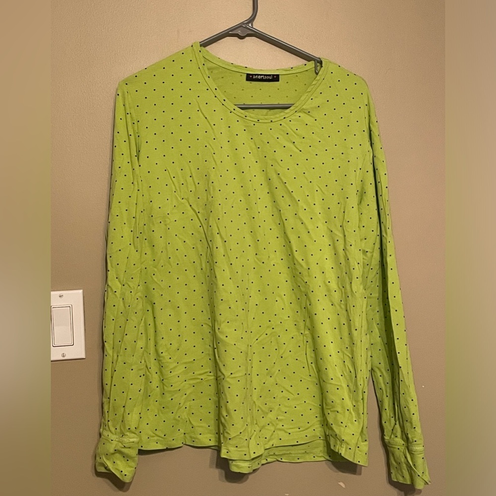 Heartsoul Long Sleeve Underscrub Green Women’s Large L Medical Scrub